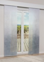 Vorschau Lysel - Flächenvorhang Mahabo #1W in blaugrau graubraun