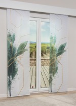 Vorschau Lysel - Flächenvorhang Hazoma #1W in rotbraun petrol