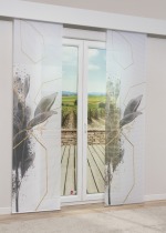 Vorschau Lysel - Flächenvorhang Hazoma #1W in rotbraun steingrau