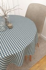 Tischdecke rund in blau