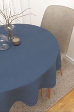 Vorschau Tischdecke rund von Lysel - Zaxo #3J in kaminrot enzianblau