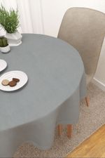 Vorschau Tischdecke rund von Lysel - Zaxo #3J in kaminrot steingrau