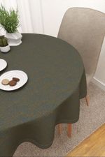 Vorschau Tischdecke rund von Lysel - Benitez  #3J in graubraun blaugrau