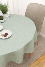 Vorschau Tischdecke rund von Lysel - Benitez  #3J in graubraun pastellblau