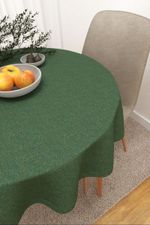 Vorschau Tischdecke rund von Lysel - Benitez  #3J in graubraun patinagrün