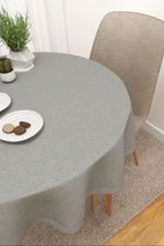 Vorschau Tischdecke rund von Lysel - Benitez  #3J in graubraun taubenblau