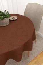 Vorschau Tischdecke rund von Lysel - Benitez  #3J in graubraun terra