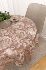 Vorschau Tischdecke rund von Lysel - Tepic #3J in orange rotbraun