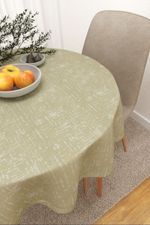Vorschau Tischdecke rund von Lysel - Coahuila  #3J in perlweiss lindgrün