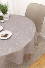 Vorschau Tischdecke rund von Lysel - Coahuila  #3J in perlweiss mauve