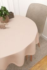 Vorschau Tischdecke rund von Lysel  Elara #3J in beige zartrosa