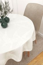 Tischdecke rund in Weiss