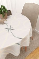 Vorschau Tischdecke rund von Lysel - Jämsa #3J in steingrau sand