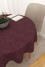 Vorschau Tischdecke rund von Lysel - Matehuala #3J in rehbraun aubergine