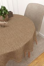 Vorschau Tischdecke rund von Lysel - Matehuala #3J in rehbraun braunbeige