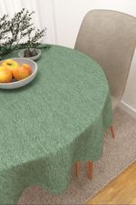 Vorschau Tischdecke rund von Lysel - Matehuala #3J in rehbraun mintgrün