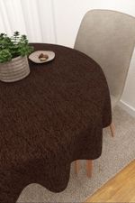 Tischdecke rund in braun
