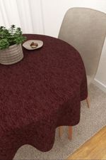 Vorschau Tischdecke rund von Lysel - Matehuala #3J in rehbraun rotbraun