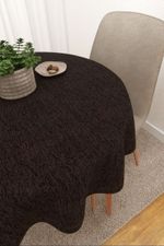 Vorschau Tischdecke rund von Lysel - Matehuala #3J in rehbraun schokobraun