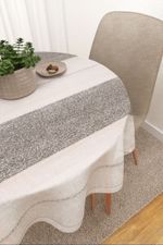 Tischdecke rund in Braun