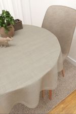 Tischdecke rund in Beige