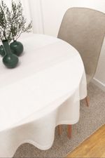 Tischdecke rund in Weiss
