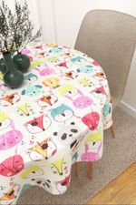 Tischdecke rund in Weiss