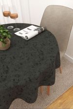 Vorschau Tischdecke rund von Lysel - Ruusu #3J in beige anthrazit