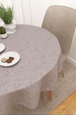 Vorschau Tischdecke rund von Lysel - Ruusu #3J in beige hellgrau
