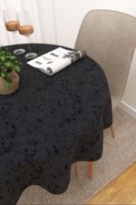 Vorschau Tischdecke rund von Lysel - Ruusu #3J in beige nachtblau