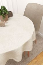 Vorschau Tischdecke rund von Lysel - Romero #3J in beige creme