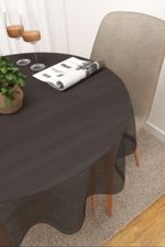 Vorschau Tischdecke rund von Lysel - Sangola #3J in reinweiss anthrazit