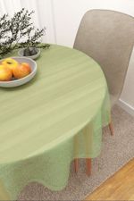 Vorschau Tischdecke rund von Lysel - Sangola #3J in reinweiss blassgrün