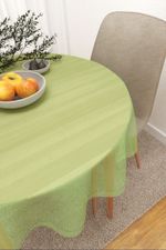 Vorschau Tischdecke rund von Lysel - Sangola #3J in reinweiss grün