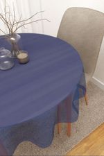 Tischdecke rund in Blau