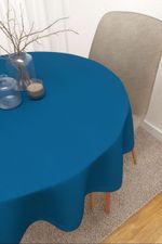 Vorschau Tischdecke rund von Lysel - Daniel #3J in apricot himmelblau