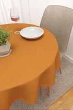 Vorschau Tischdecke rund von Lysel - Daniel #3J in apricot ocker