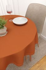 Vorschau Tischdecke rund von Lysel - Daniel #3J in apricot terra