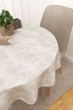Vorschau Tischdecke rund von Lysel - Yucatan #3J in weiss beige