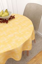 Vorschau Tischdecke rund von Lysel - Yucatan #3J in weiss gelb