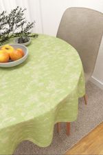 Vorschau Tischdecke rund von Lysel - Yucatan #3J in weiss maigrün