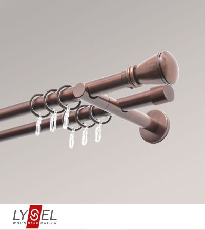 Lysel - SET Opal 160cm Doppel-Kombiträger offen 2-Lauf mit Endstücke Konus in Bronze