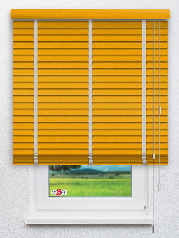 Detailansicht Bambusjalousie RAL 1003 Struktur