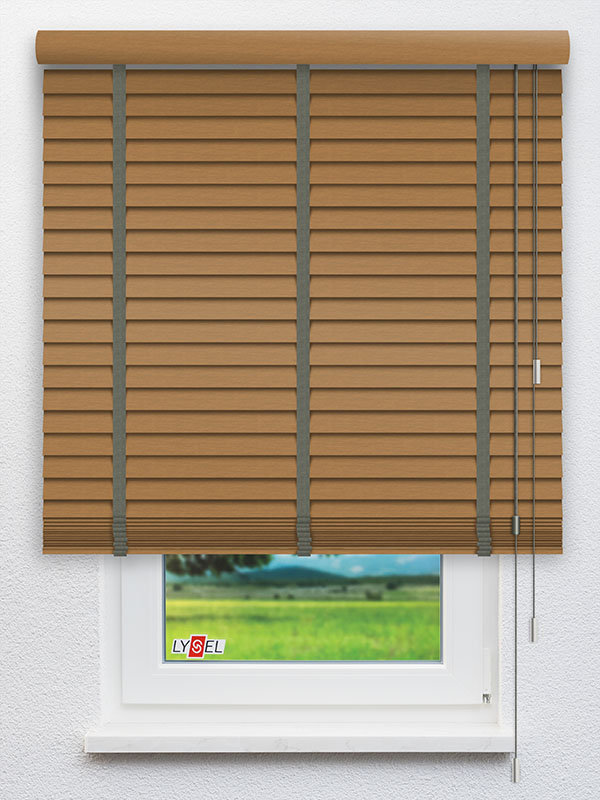 Detailansicht Bambusjalousie RAL 1011 Struktur