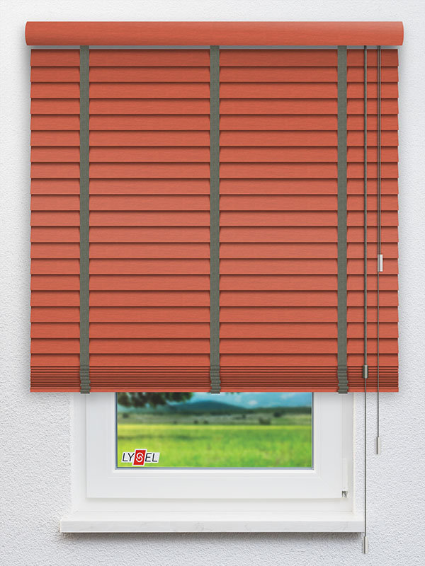 Detailansicht Bambusjalousie RAL 2012 Struktur