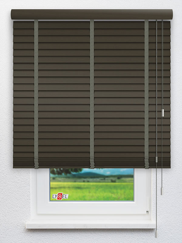 Detailansicht Bambusjalousie RAL 6014 Struktur