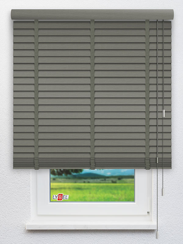 Detailansicht Bambusjalousie RAL 7023 Struktur