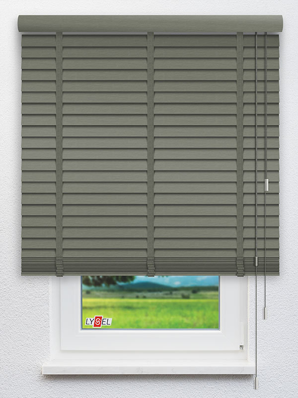 Detailansicht Bambusjalousie RAL 7033 Struktur