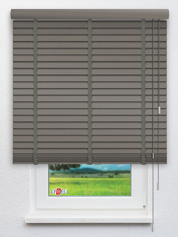 Detailansicht Bambusjalousie RAL 7048 Struktur